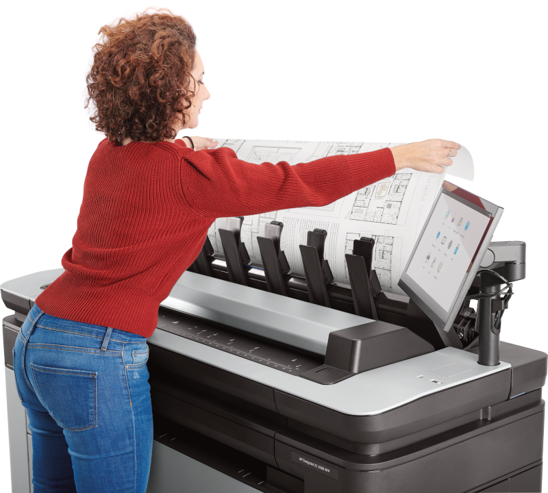 HP DesignJet XL 3600 MFP taking output — large-format colour print collection